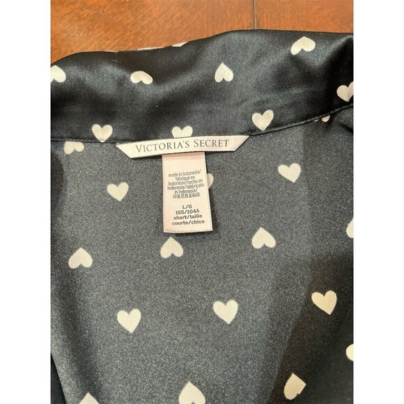 Victorias Secret HEARTS SILKY SATIN Pajama Top Size Large - Picture 4 of 5